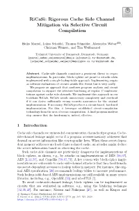 Rigorous Cache Side Channel Mitigation Via Selective Circuit Compilation