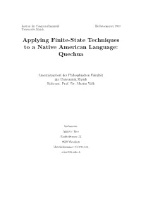 Applying Finite-State Techniques to a Native American Language: Quechua