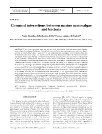 Chemical Interactions Between Marine Macroalgae and Bacteria