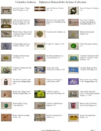 Columbia Archives Ephemera-Memorabilia-Artifacts Collection