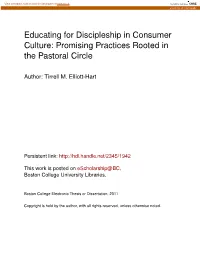 Educating for Discipleship in Consumer Culture: Promising Practices Rooted in the Pastoral Circle
