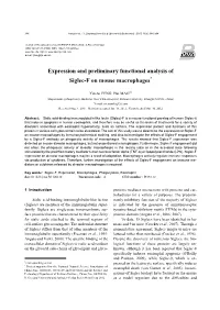 Expression and Preliminary Functional Analysis of Siglec-F on Mouse Macrophages*