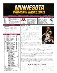 Opening Tip-Off Minnesota Projected Starters