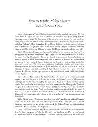 Response to Rabbi Orlofsky's Lecture by Rabbi Natan Slifkin