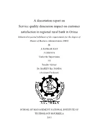 A Dissertation Report on Service Quality Dimension Impact on Customer