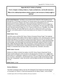 Dietary Patterns, Foods and Nutrients, and Health Outcomes What Is The