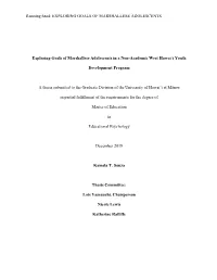 Exploring Goals of Marshallese Adolescents
