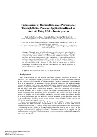 Improvement of Human Resources Performance Through Online Presence Applications Based on Android Using UML - Iconix Process