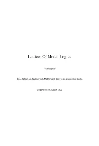 Lattices of Modal Logics