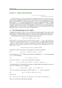 Lecture 3: Spinor Representations