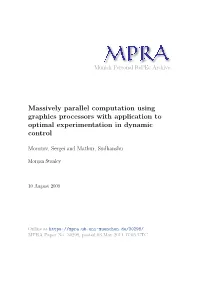 Massively Parallel Computation Using Graphics Processors with Application to Optimal Experimentation in Dynamic Control