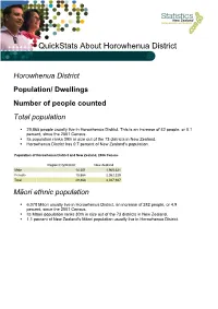 Quickstats About Horowhenua District