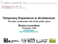 Temporary Experience in Architecture