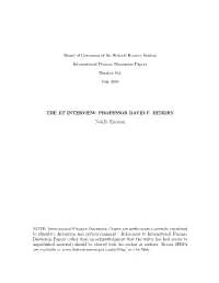 The Et Interview: Professor David F. Hendry