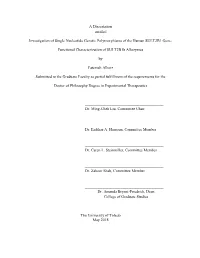 A Dissertation Entitled Investigation of Single Nucleotide