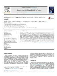 Comparison and Validation of Three Versions of a Forest Wind Risk Model