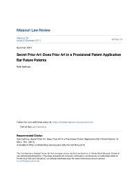 Does Prior Art in a Provisional Patent Application Bar Future Patents