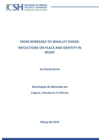 From Nebraska to Whalley Range: Reflections on Place and Identity in Music
