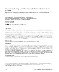 Interventions in Heritage Sacred Architecture After the Second