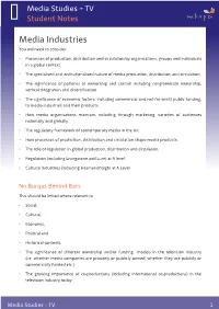 Media Industries You Will Need to Consider