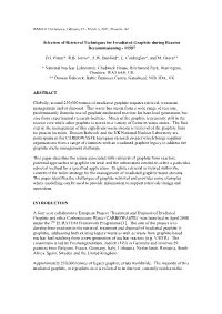 Selection of Retrieval Techniques for Irradiated Graphite During Reactor Decommissioning - 11587