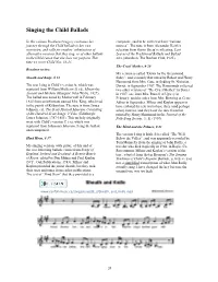 Singing the Child Ballads