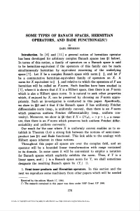 Some Types of Banach Spaces, Hermitian Operators, And
