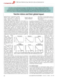 Vaccine Visions and Their Global Impact