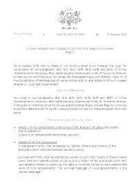 A Case Initiated with Respect to Joining Auce Region to Dobele Region