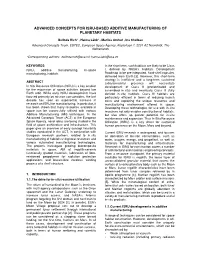 Advanced Concepts for Isru-Based Additive Manufacturing of Planetary Habitats