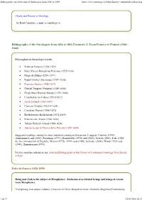 Bibliography on a Selection of Ontologists from 1560 to 1644