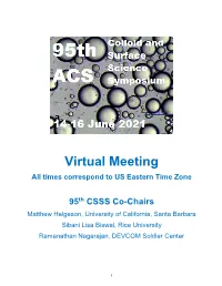 Download 95Th CSSS (14-16 June 2021) Program