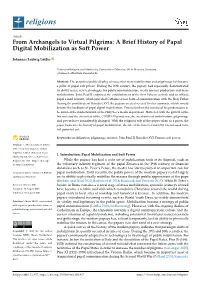 From Archangels to Virtual Pilgrims: a Brief History of Papal Digital Mobilization As Soft Power