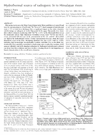 Hydrothermal Source of Radiogenic Sr to Himalayan Rivers