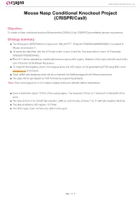 Mouse Nasp Conditional Knockout Project (CRISPR/Cas9)
