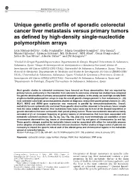Unique Genetic Profile of Sporadic Colorectal Cancer Liver Metastasis Versus Primary Tumors As Defined by High-Density Single-Nucleotide Polymorphism Arrays