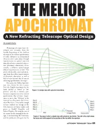 A New Refracting Telescope Optical Design in This Article