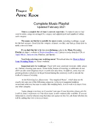 Complete Music List 2021