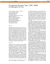 (CR1, CD35) Is a Receptor for C1q
