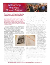 History of Liturgical Books, Part I