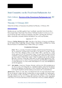 Joint Committee on the Fixed-Term Parliaments Act
