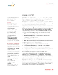 Mysql-Cluster-Datasheet.Pdf