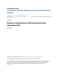 Research on Implementation of IMO Instruments by China Hydrographic Office