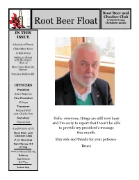 Root Beer Float October Root 2020 Page Beer 1 and Checker Club Established 1944 Root Beer Float October 2020