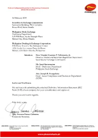 (SEC Form 20-IS) of Our Company for Your Consideration and Approval