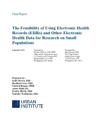 The Feasibility of Using Electronic Health Data for Research on Small