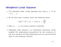 Weighted Least Squares