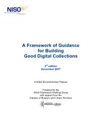 A Framework of Guidance for Building Good Digital Collections