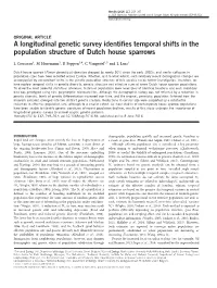 A Longitudinal Genetic Survey Identifies Temporal Shifts in the Population