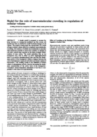 Cellular Volume (Swelling-Activated Ion Transporters/Exduded Volume/Scaled Particle Theory) ALLEN P